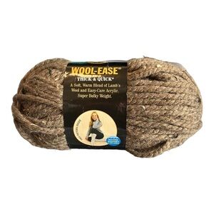 Lion Brand Yarns Lambswool Acrylic Wool-Ease Super Bulky Weight 124 Barley 6 Oz